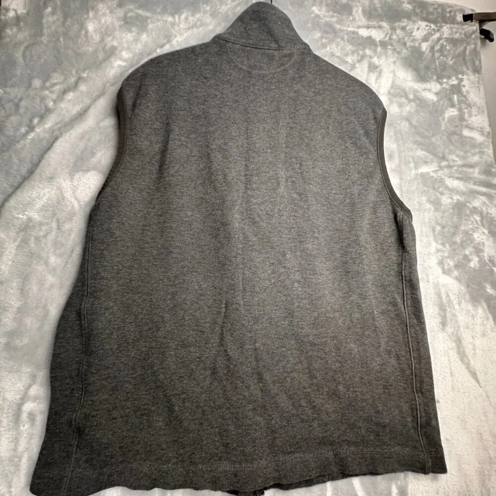 Polo Ralph Lauren Men’s Gray Full Zip Heavy‎ Cotton Vest Zip Pockets Size XL